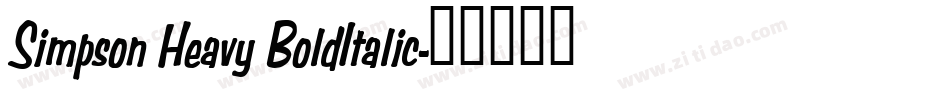 Simpson Heavy BoldItalic字体转换